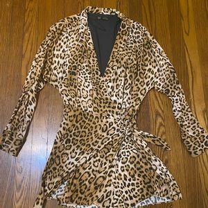 Zara leopard print romper